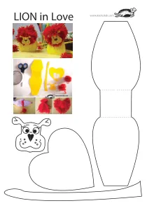 craft,craft-coloring,lion,mother,mothers-day,paper-toy,valentines-day