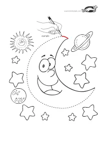 fine-motor,moon,prewriting,star,tracing