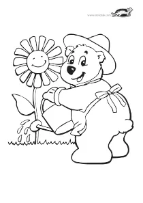 bear,coloring,craft-coloring,flower,spring