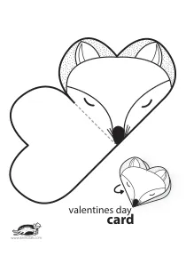 card,coloring,craft,craft-coloring,fox,heart,mother,mothers-day,valentines-day