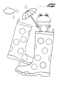 boot,coloring,craft-coloring,frog,umbrella,weather