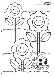 coloring,craft-coloring,flower,insect,ladybird,ladybug,spring