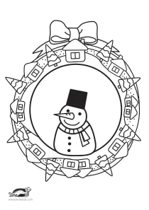christmas,coloring,craft-coloring,snowman,winter,wreath