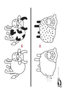 complete,cow,fine-motor,sheep,symmetry