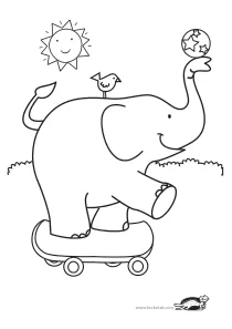 coloring,craft-coloring,elephant,summer