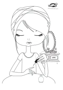 coloring,craft-coloring,fashion,girl,nail
