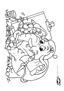 artist,coloring,craft-coloring,elephant,occupation,profession