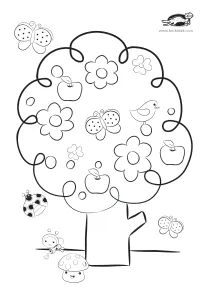 coloring,craft-coloring,spring,tree