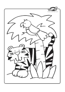 animals,coloring,craft-coloring,parrot,tiger