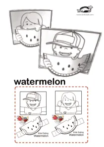 craft-coloring,food,summer,watermelon
