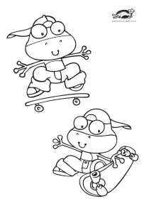 coloring,craft-coloring,frog,skateboard,sport