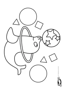 circus,coloring,craft-coloring,seal,shapes