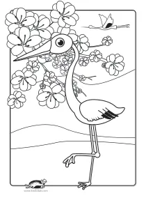 coloring,craft-coloring,spring,stork