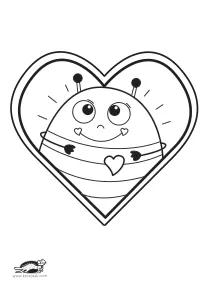 bee,coloring,craft,craft-coloring,heart,mother,mothers-day,valentines-day