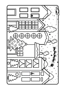 christmas,city,coloring,craft-coloring,snow,town,winter