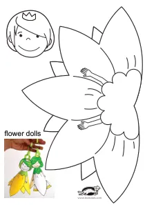 3d,coloring,craft-coloring,doll,flower,snowdrop,spring