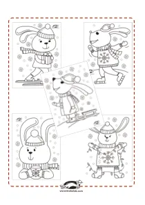 christmas,craft-coloring,rabbit,winter