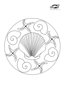 coloring,craft-coloring,mandala,sea,shell,summer