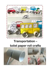 bicycle,car,craft-coloring,toilet-paper-roll