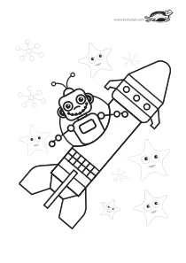 coloring,cosmos,craft-coloring,robot,rocket