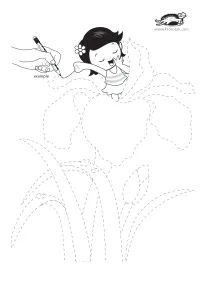 fine-motor,flower,girl,mothers-day,prewriting,spring