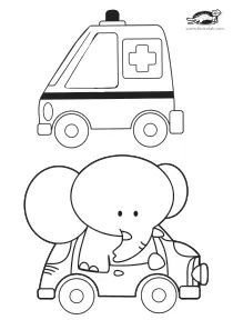 car,coloring,craft-coloring,elephant,transport