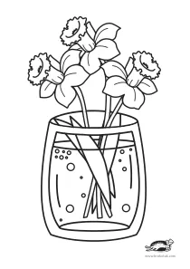 coloring,craft-coloring,narcissus,spring