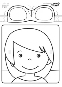 3d,coloring,craft,craft-coloring,face,glasses,summer
