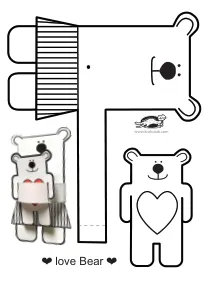 3d,bear,coloring,craft,craft-coloring,mother,mothers-day,valentines-day