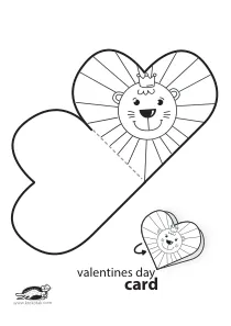 card,coloring,craft,craft-coloring,heart,lion,mother,mothers-day,valentines-day