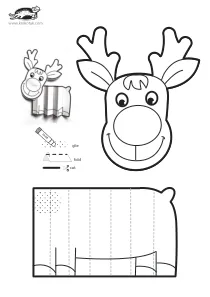 accordion,christmas,coloring,craft,craft-coloring,deer,rudolf,winter
