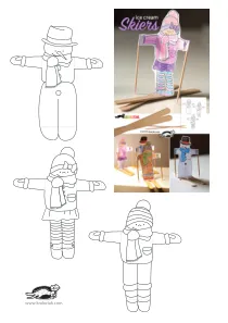 christmas,craft,craft-coloring,paper-toy,scissors,sledding,snowman,winter