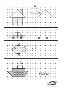 car,dots,fine-motor,fish,house,ship