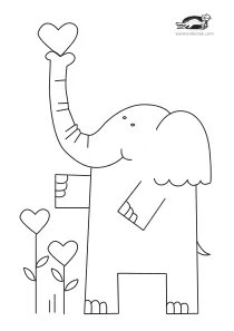 coloring,craft-coloring,elephant,heart,mothers-day,valentines-day