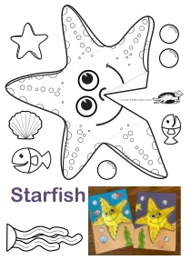 craft-coloring,sea,starfish,summer