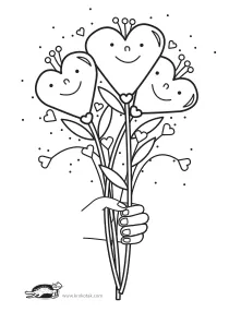 bouquet,coloring,craft,craft-coloring,heart,mother,mothers-day,valentines-day
