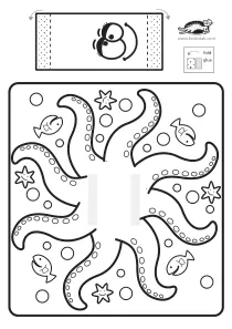 3d,coloring,craft,craft-coloring,creature,octopus,sea,summer