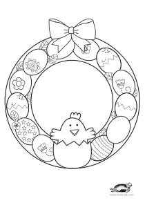 coloring,craft-coloring,easter,wreath