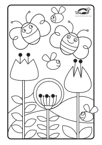 bee,coloring,craft-coloring,summer