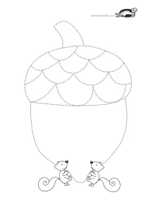 acorn,autumn,fall,fine-motor,prewriting,squirrel,tracing