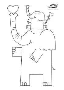coloring,craft,craft-coloring,elephant,heart,mother,mothers-day,valentines-day