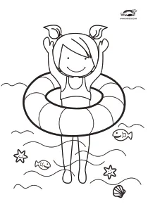 coloring,craft-coloring,creature,lifebelt,ring,sea,summer,swim
