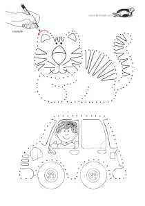 car,cat,fine-motor,prewriting,tracing