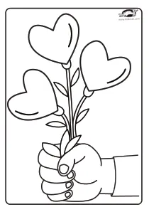 coloring,craft-coloring,flower,heart,valentines-day