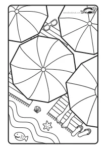 coloring,craft-coloring,summer,umbrella