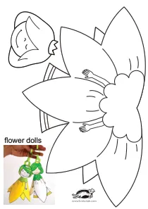 3d,coloring,craft-coloring,doll,flower,spring