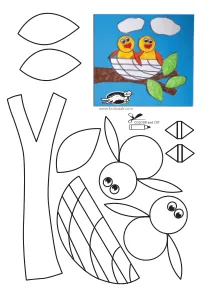 bird,collage,fine-motor,scissors,spring