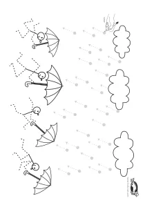 fine-motor,prewriting,umbrella,weather