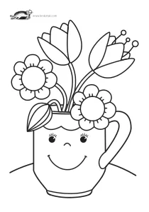 coloring,craft,craft-coloring,cup,flower,mother,mothers-day,spring