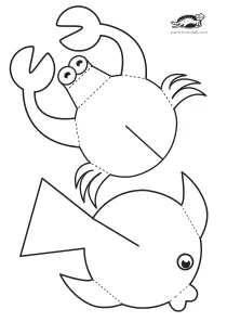 3d,crab,craft,craft-coloring,creature,fish,scissors,sea,summer